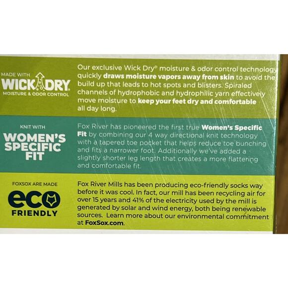 Fox River Hike/Trek Womens Sz M Basecamp 2.0 Crew Sock Merino Wool Pink/Purple - Picture 7 of 7